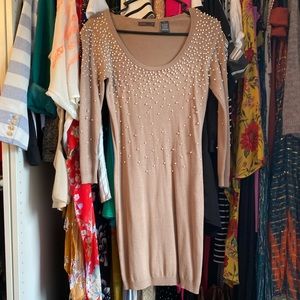 Sweater Dress w/ Pearl Detailing